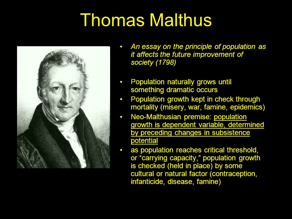 Robert malthus essay
